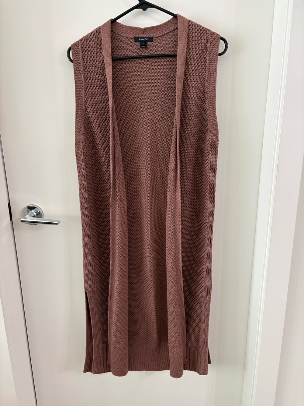 BNWOT Sleeveless Long Open Knit Cardigan - Dusty Rose